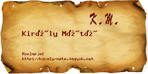 Király Máté névjegykártya
