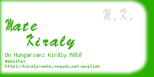 mate kiraly business card