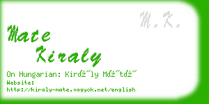 mate kiraly business card